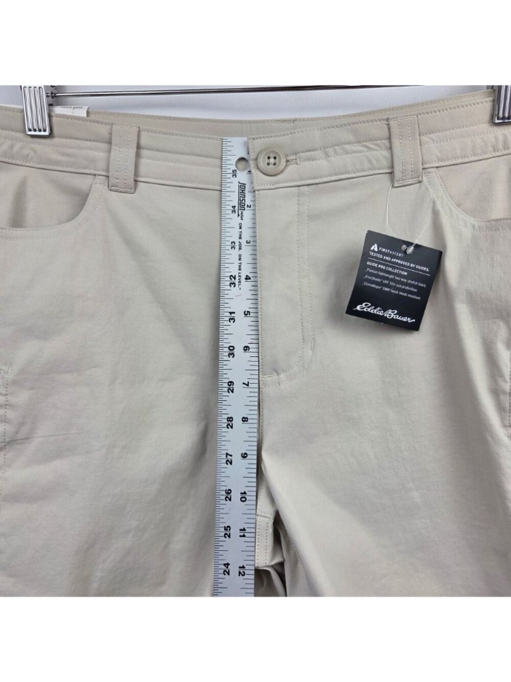 Eddie Bauer First Ascent Guide Pro Shorts Size 14 Pumice NEW - Picture 9 of 16